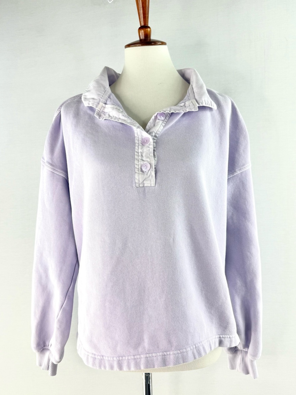 Aerie First Class Lavender Long-Sleeve Pullover Sweatshirt